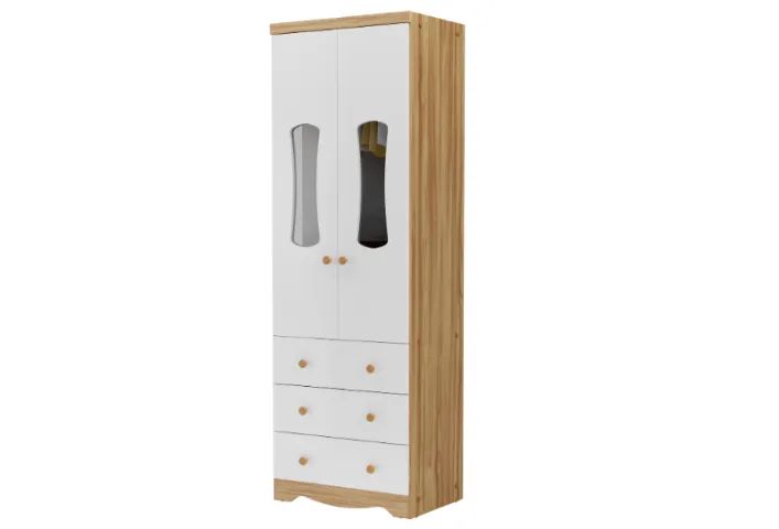 Roupeiro Infantil Luna Peroba 2 Portas e 3 Gavetas, 100% MDF - Foto 5