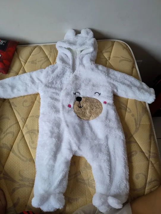 Macacão de Pelúcia Ursinho para Bebê - Foto 3