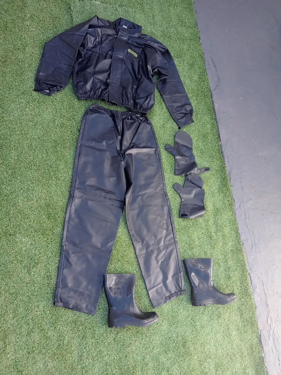 Capa, bota e luva de chuva para motoqueiro