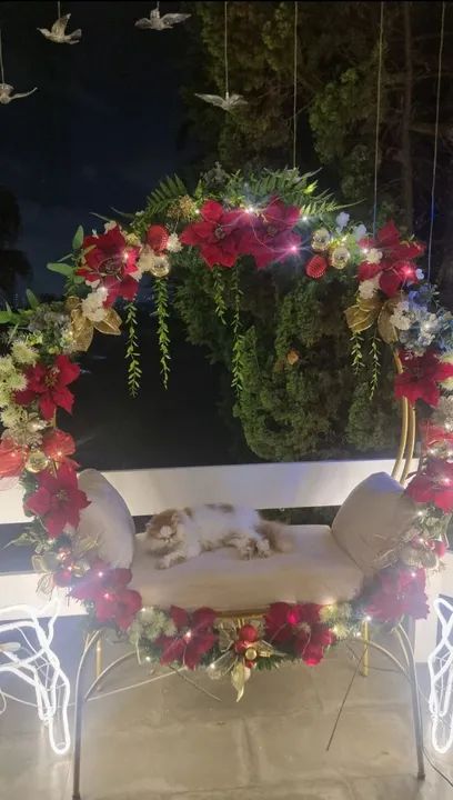 Balanço suspenso ou Poltrona Circular Decorativa com Flores - Foto 5
