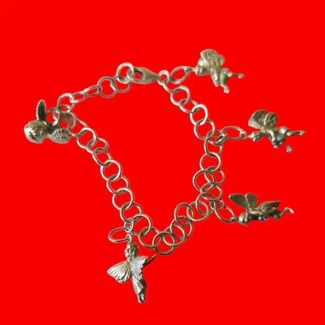 Pulseira de Prata Elos Redondos com Pingentes - Foto 5