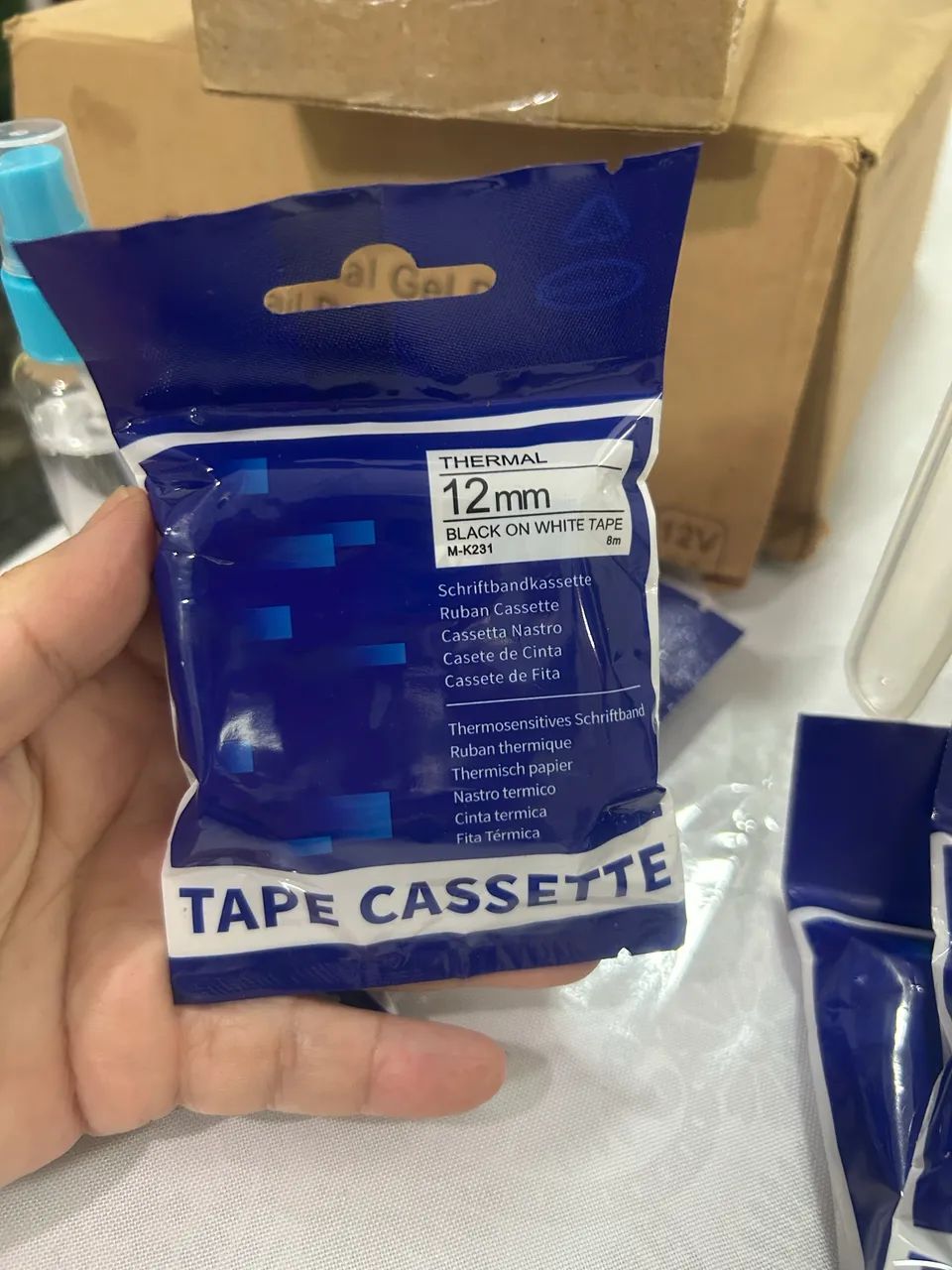 6 Cartuchos de fita rotulador Brother M-K231 de 12 mm