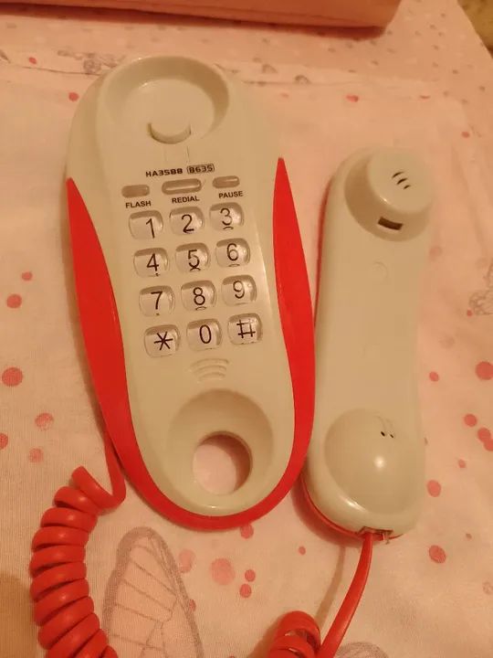 Telefone Fixo Sem Fio Vermelho - Foto 4
