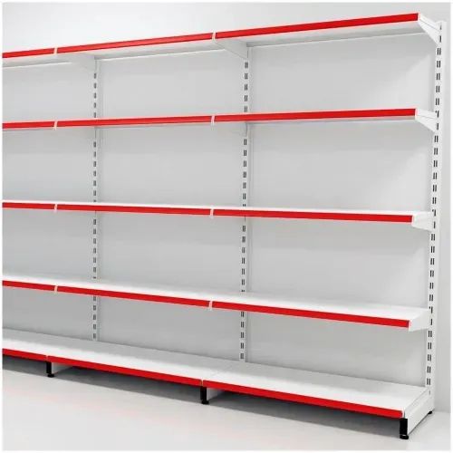 Gôndola Prateleira Cor Branco Perfil Vermelho