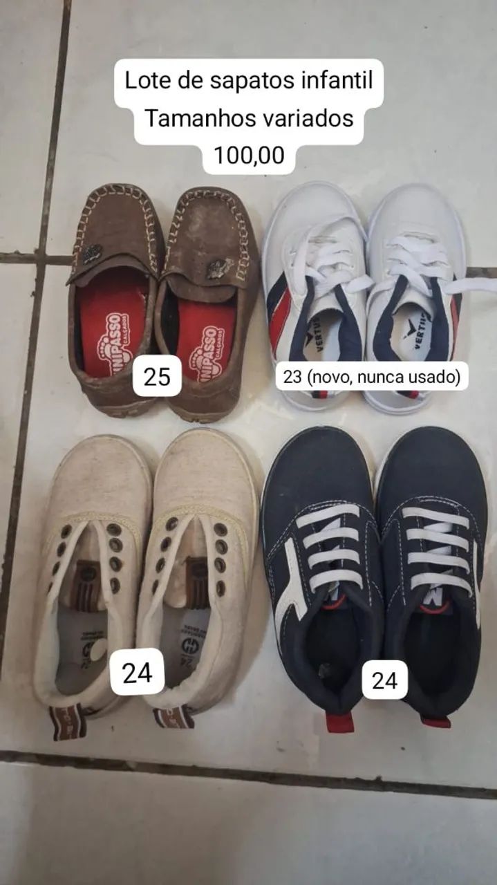 Lote de Sapatos Infantis - Tamanhos Variados