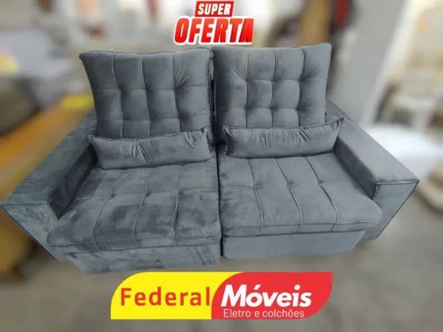 Sofá Retrátil e Reclinável 2,00m Veludo D33 (MAIS VENDIDO!!)