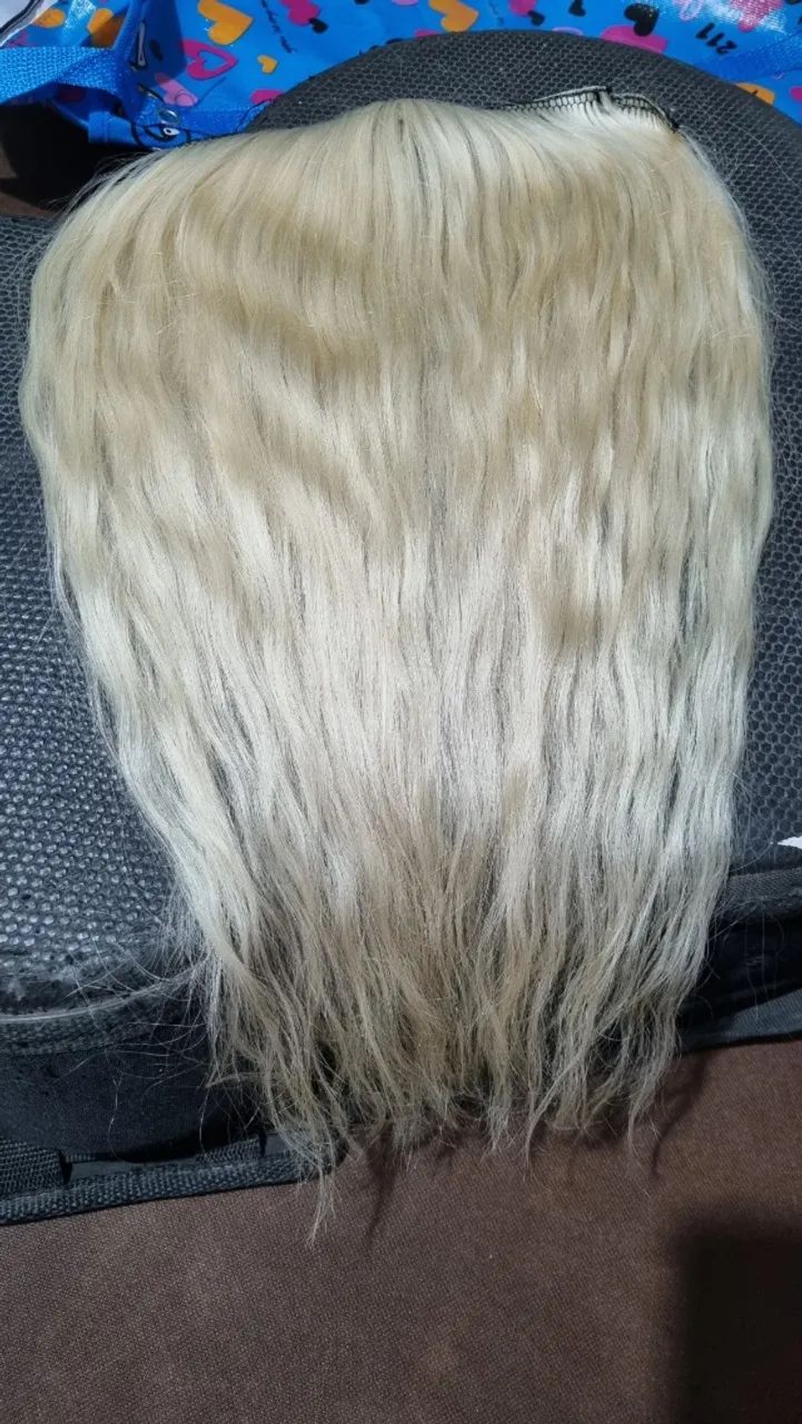 Cabelo humano  brasileiro loiro pérola 55cm  - Foto 4