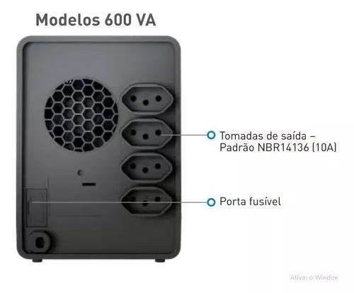 Nobreak 600va 115v Sms Lite 29202 Entrada Bivolt E Saída 115v Novo Loja Coimbra  - Foto 2