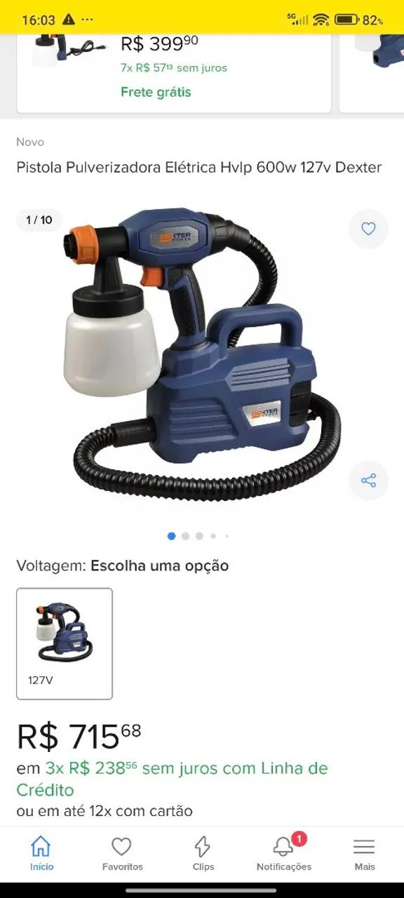 Pistola Pulverizadora Elétrica Hvlp 600w 127v Dexter - Foto 4