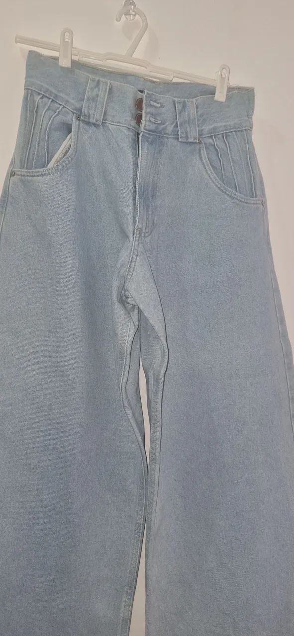 Calça jeans pantalona 