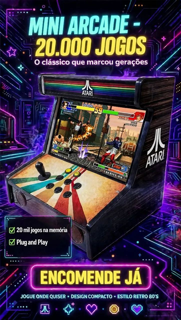 Mini Arcade Multijogos 19 polegadas - Foto 3