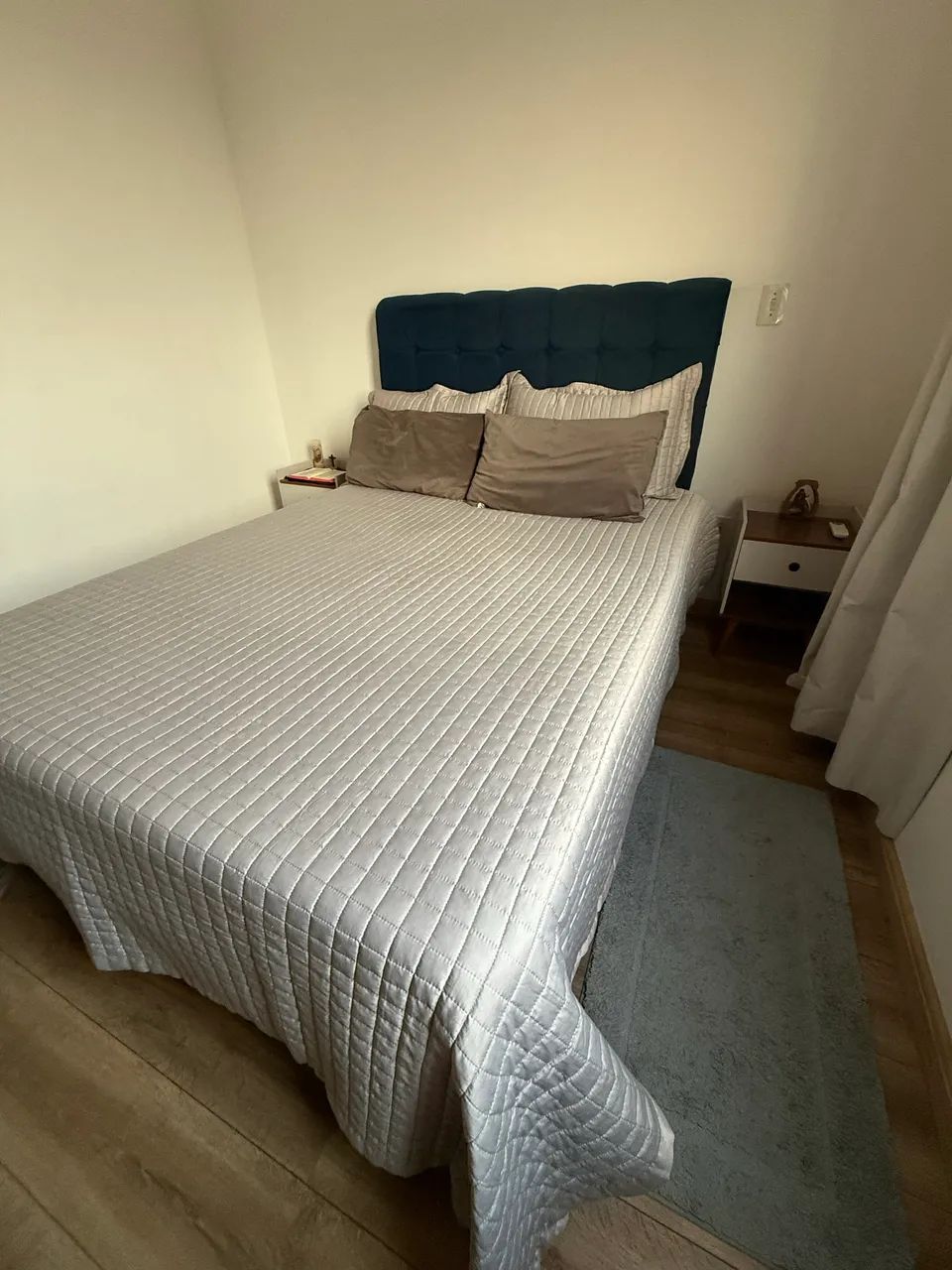 CAMA DE CASAL COM CABECEIRA E COLCHÃO  - Foto 2