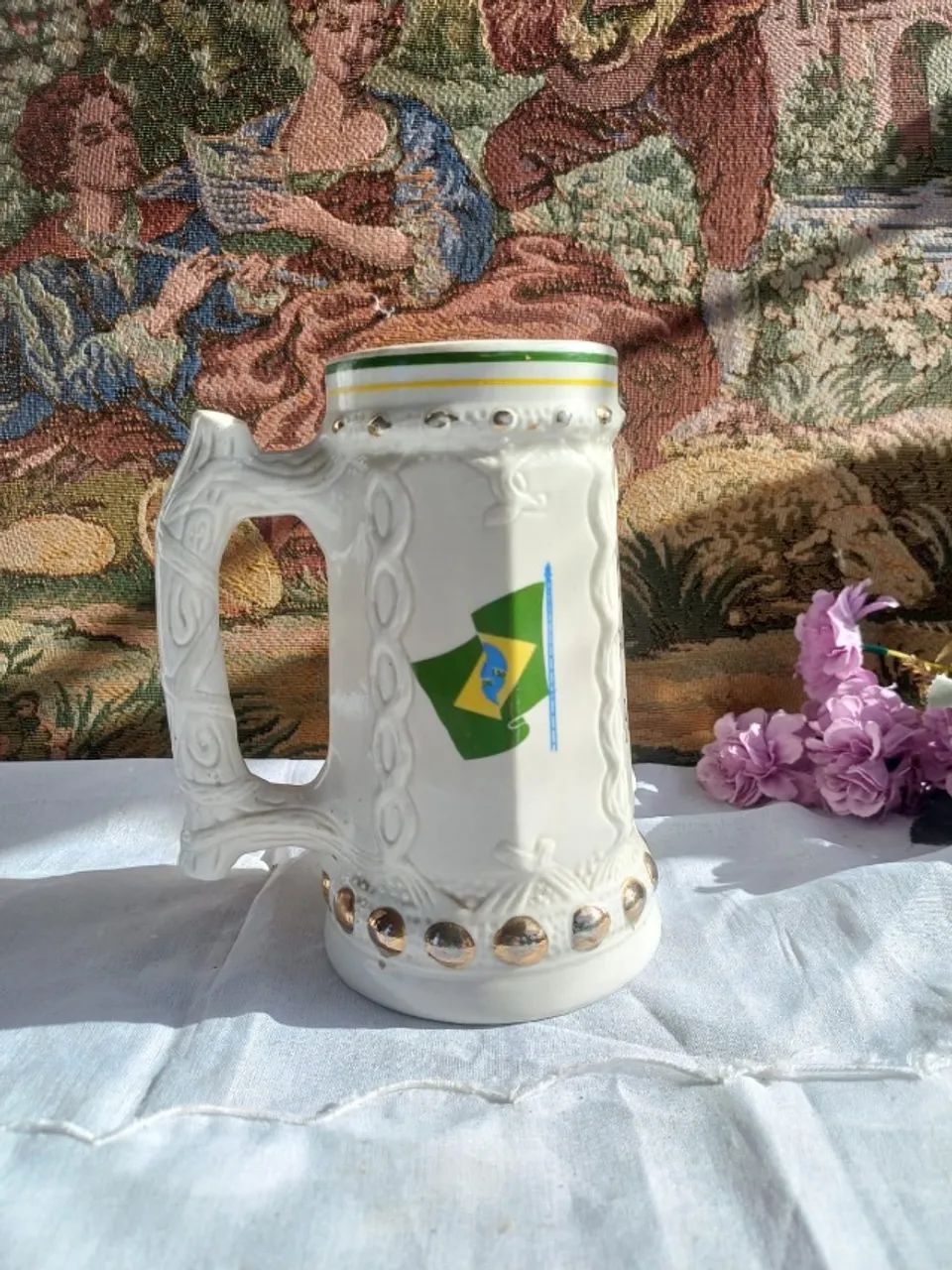 Caneca antiga colecionável Exército 