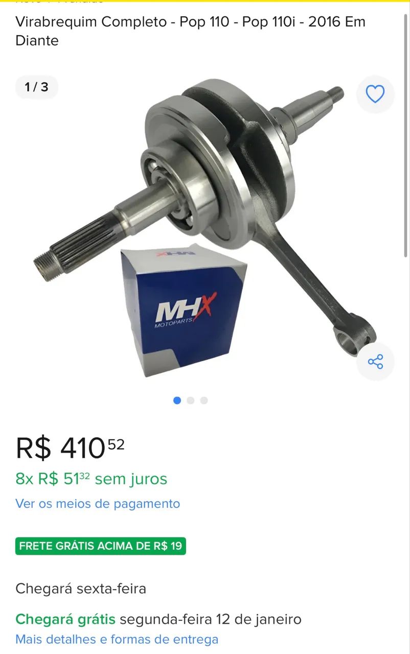 Virabrequim de pop 110 