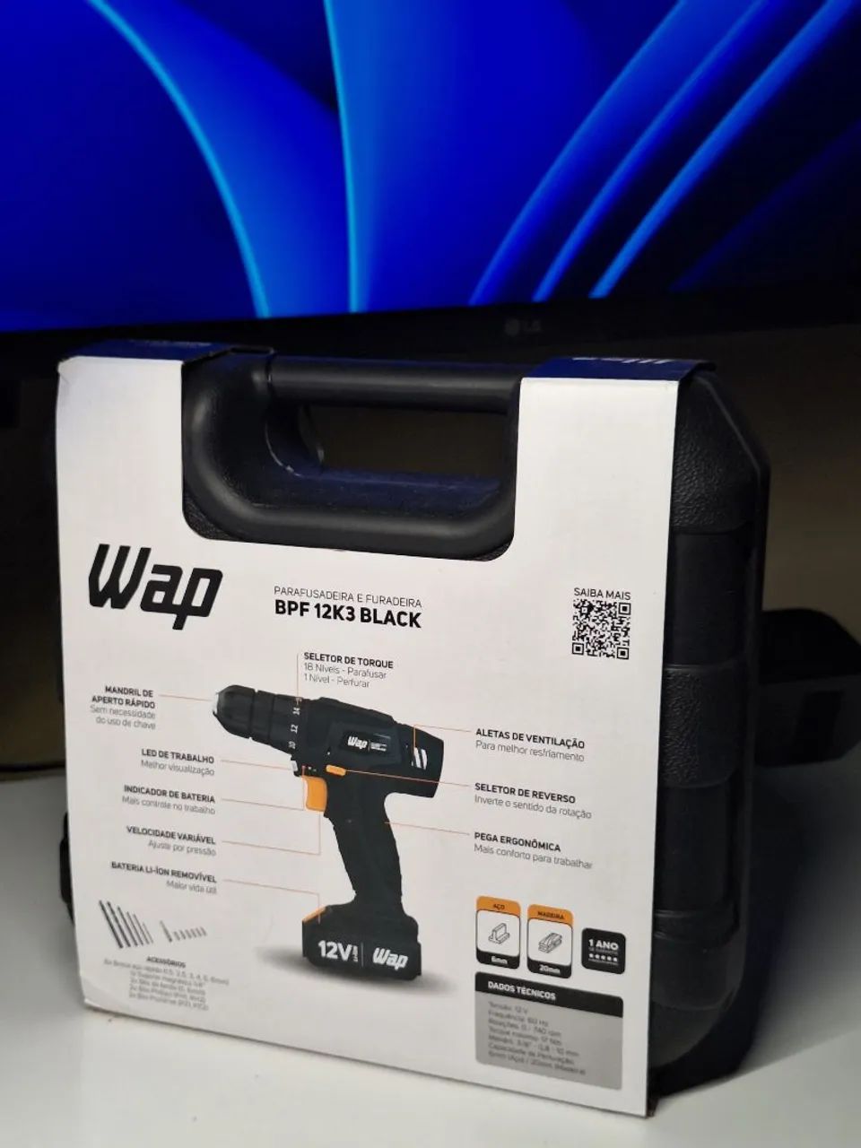Parafusadeira e Furadeira WAP 12V Bateria Li-Ion + Maleta e Acessórios (Nova Lacrada) - Foto 2