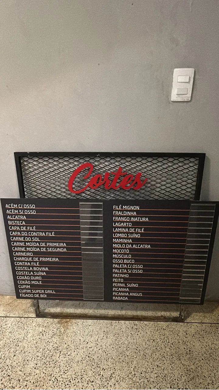 Placa de açougue em ferro