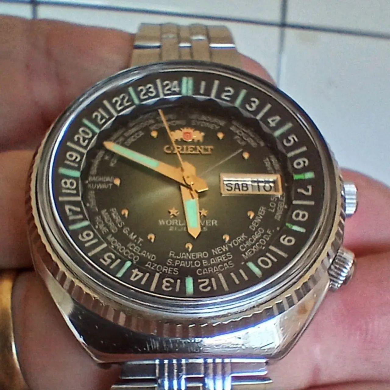 Relógio orient world diver verde  - Foto 2