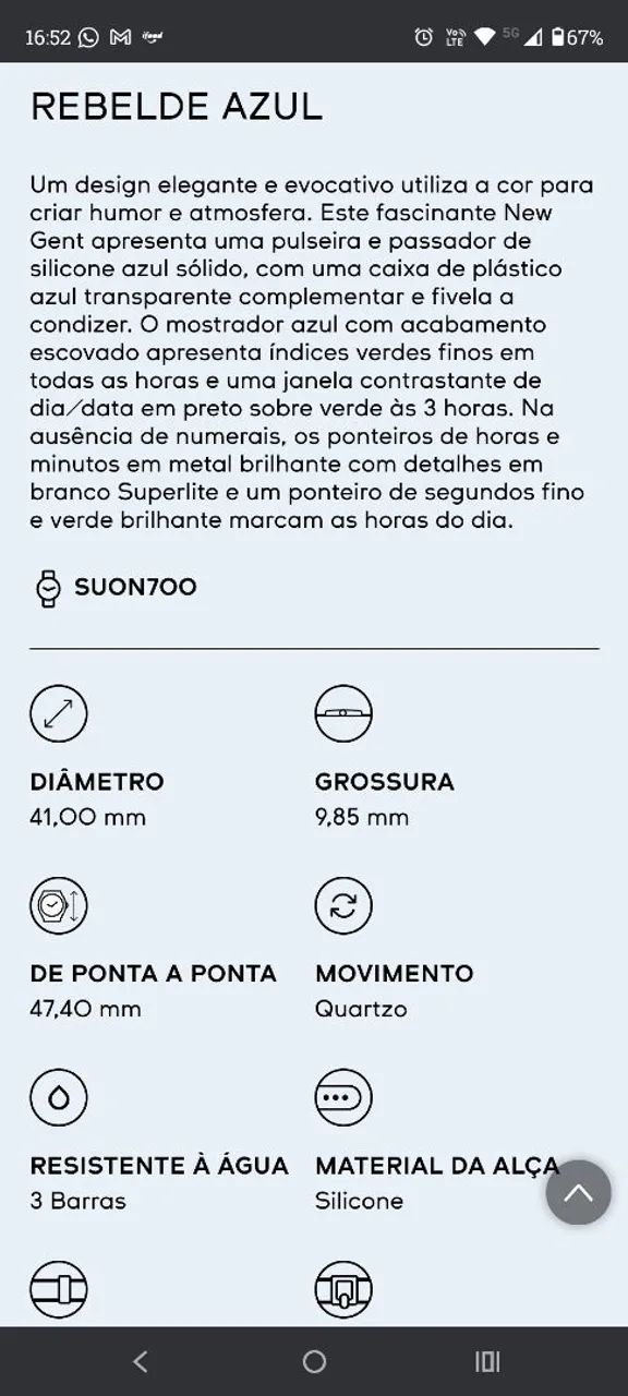 Relógio Swatch Blue Rebel Suon700 - Raridade  - Foto 6