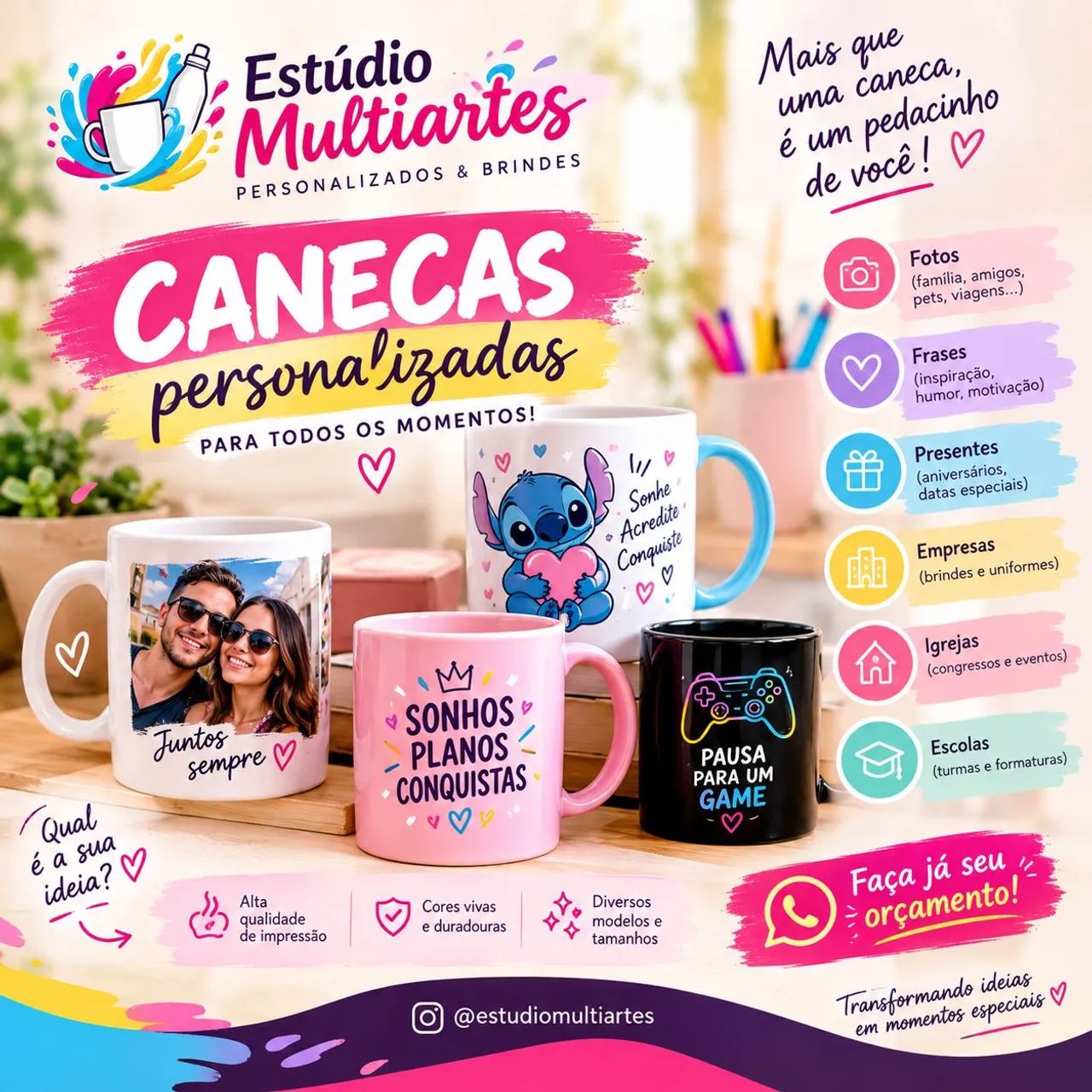 Caneca, chaveiro, copo personalizado - Foto 4