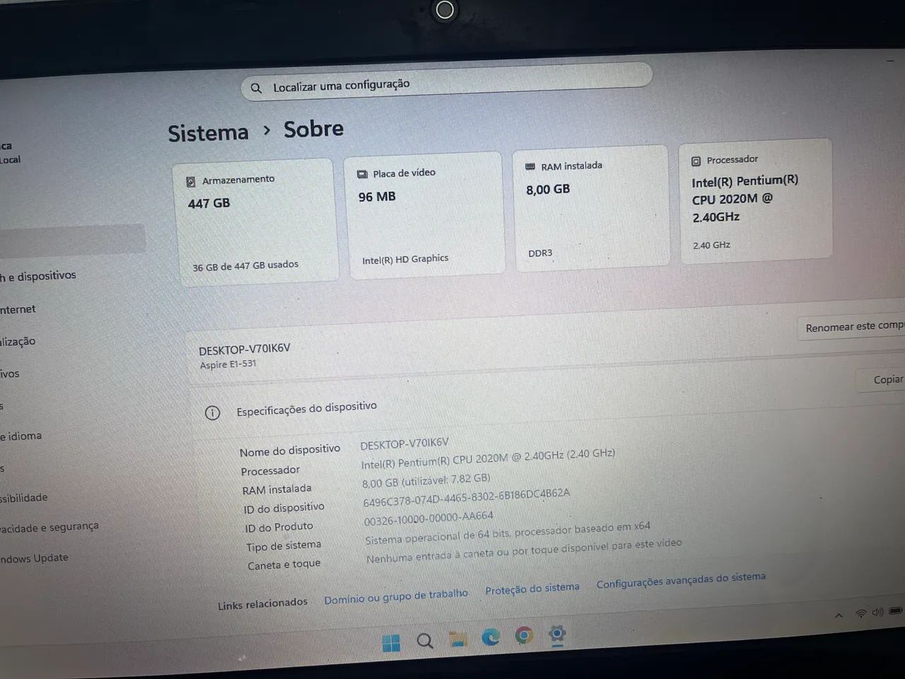 Notebook Aspire E1-531 - Foto 4