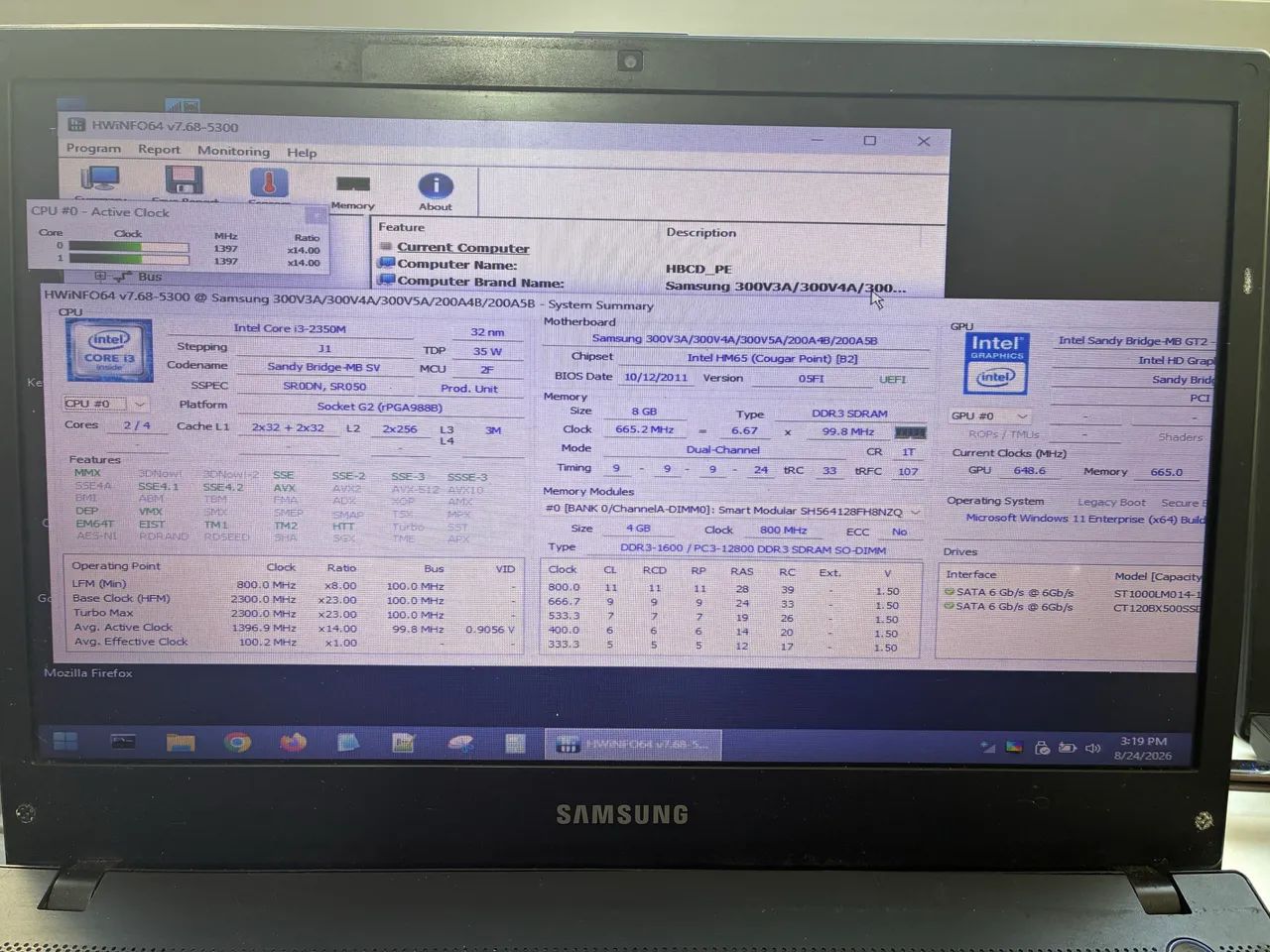 Notebook Samsung 300V Core i3, 8gb ram, 1TB SSHD - Foto 3