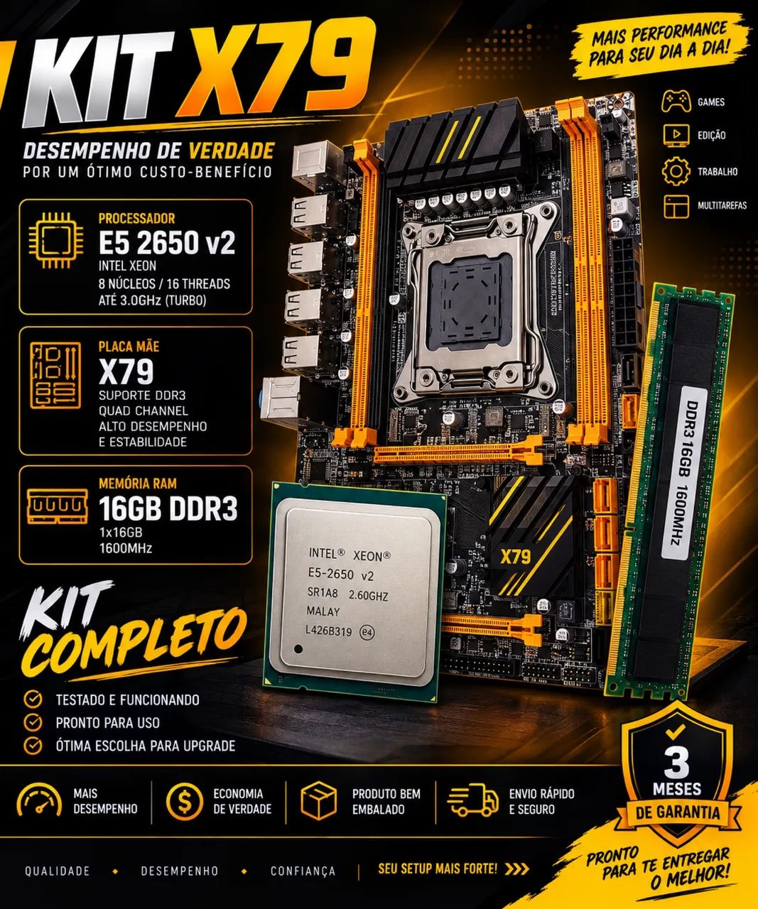 Kit x79 E5 2650v2 16gb ram completo - Peças de Hardware - Areal