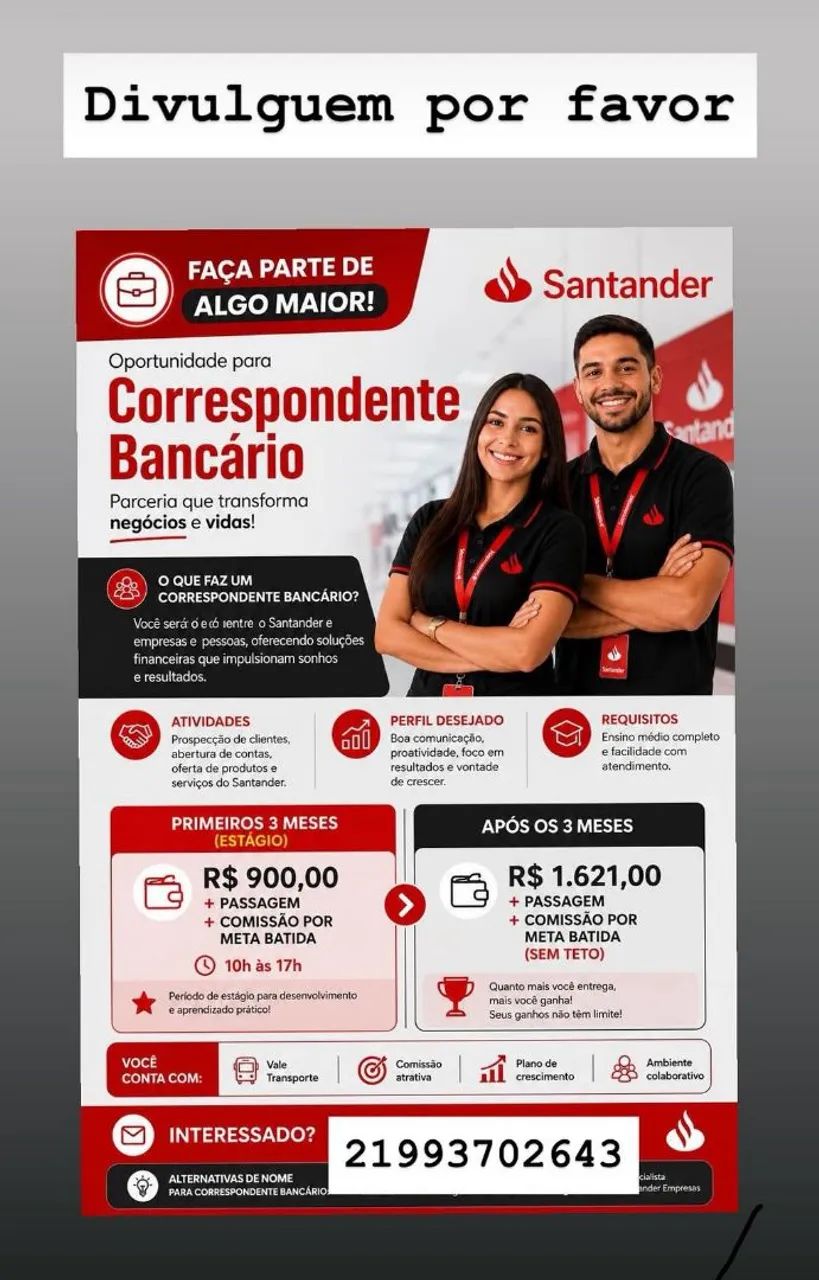 Vaga para trabalhar 