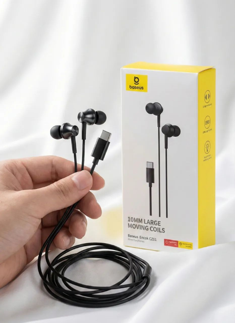 Fone de Ouvido Baseus Encok CZ11 - Conexão USB-C (Original) - Foto 3