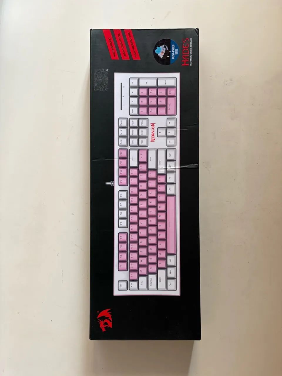 Teclado Mecânico Redragon Hades Rosa e Branco - Foto 5