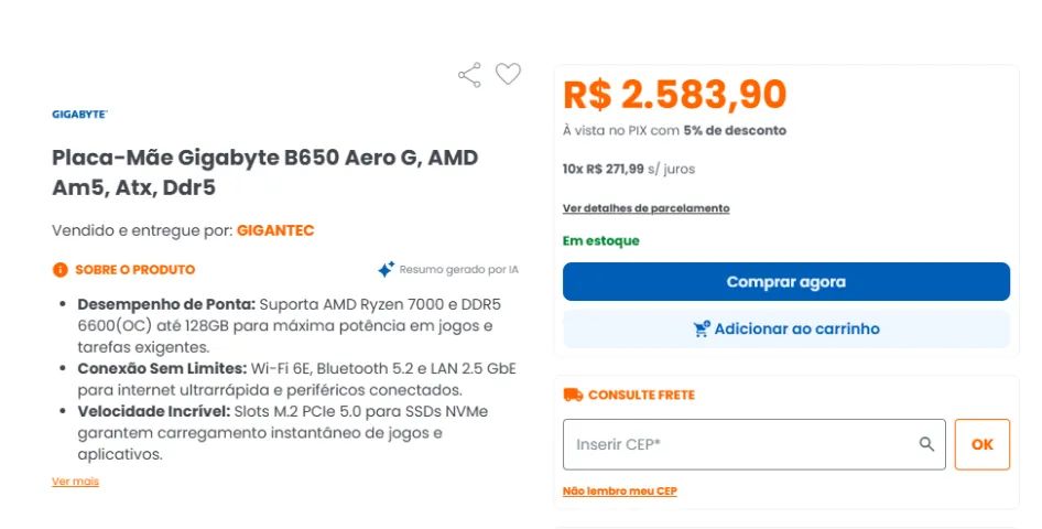 PLACA MÃE B650 AERO G - Foto 3