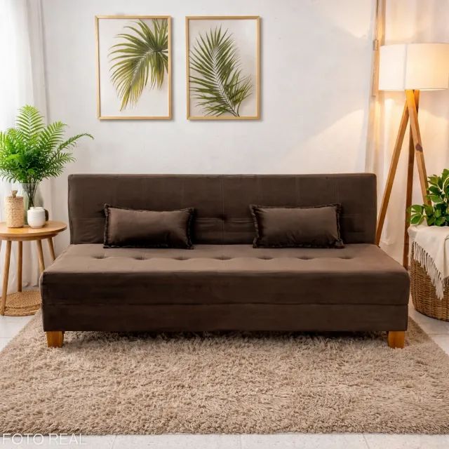 Sofá Cama Arpoador Marrom. Pronta Entrega. 0903