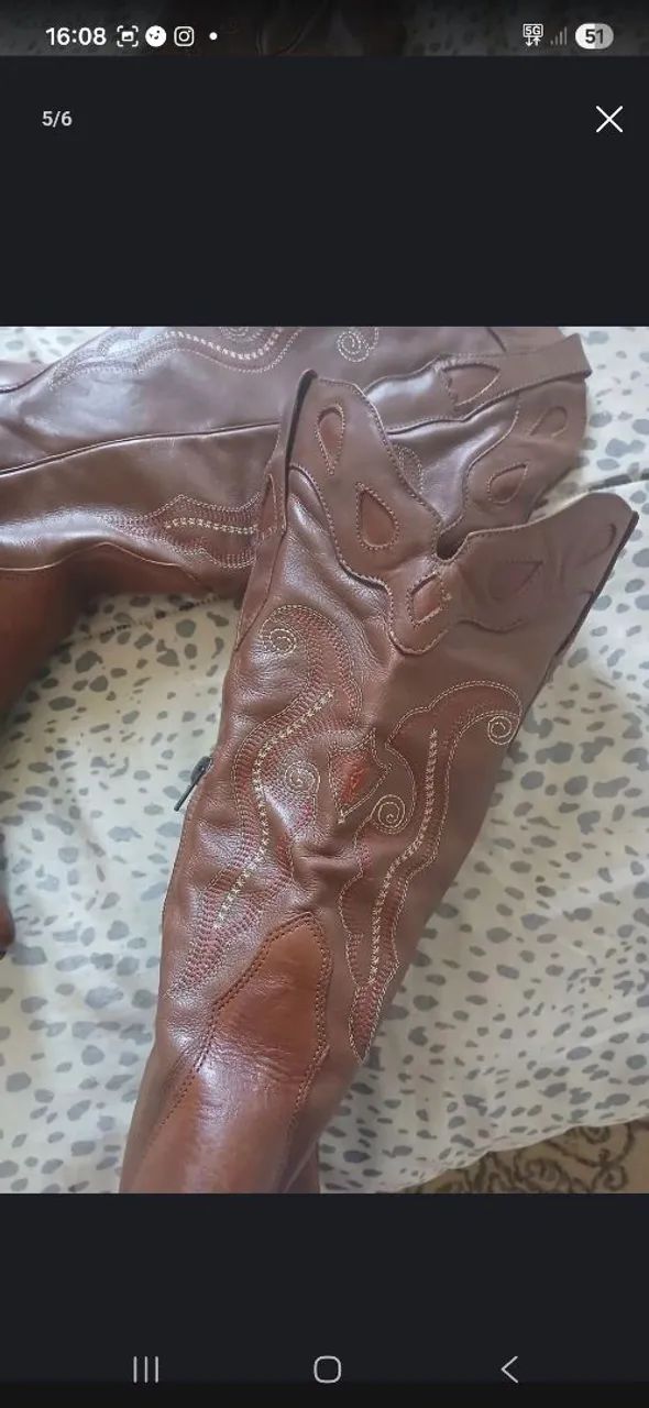 Bota texana acompanha cinto couro legítimo  - Foto 2