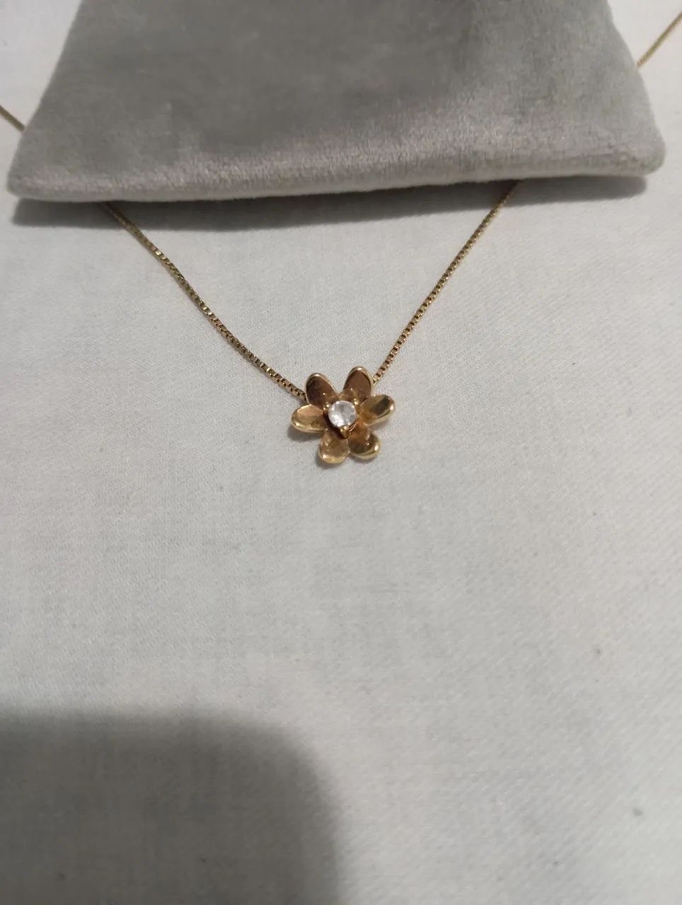 Colar Flor Prata Zircônia  - Foto 2