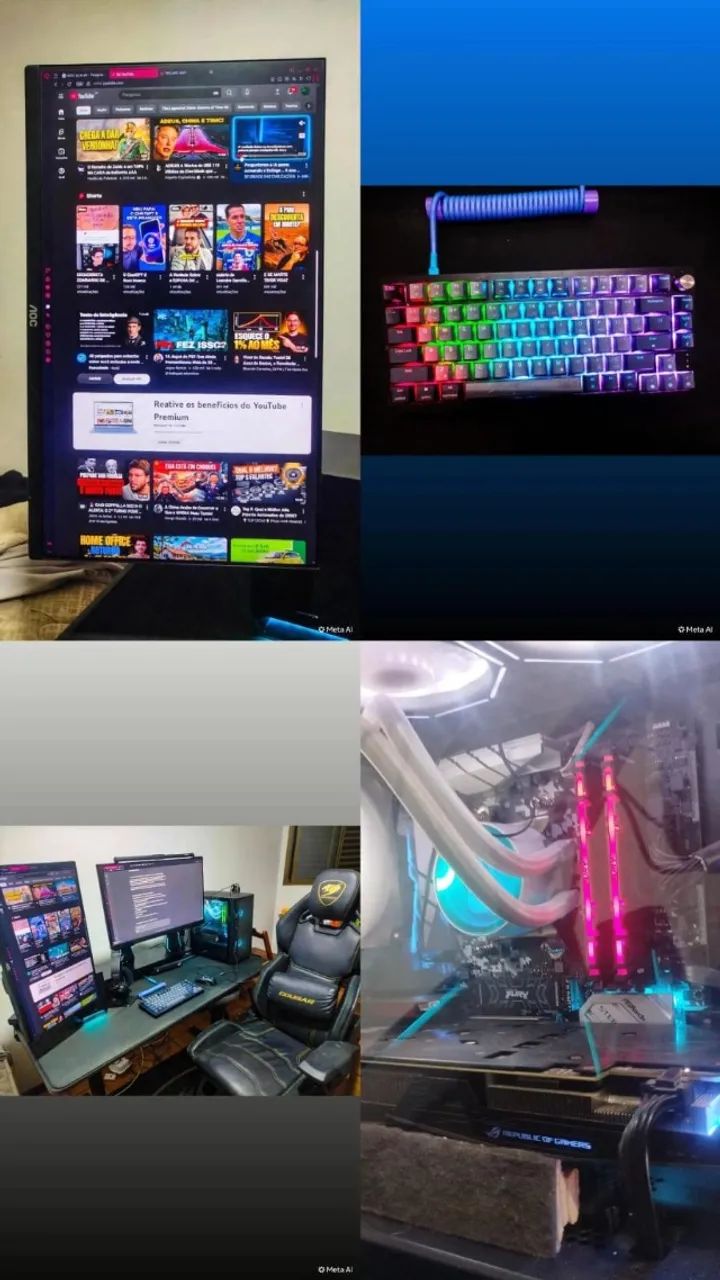 Computador gamer completo com mesa e cadeira