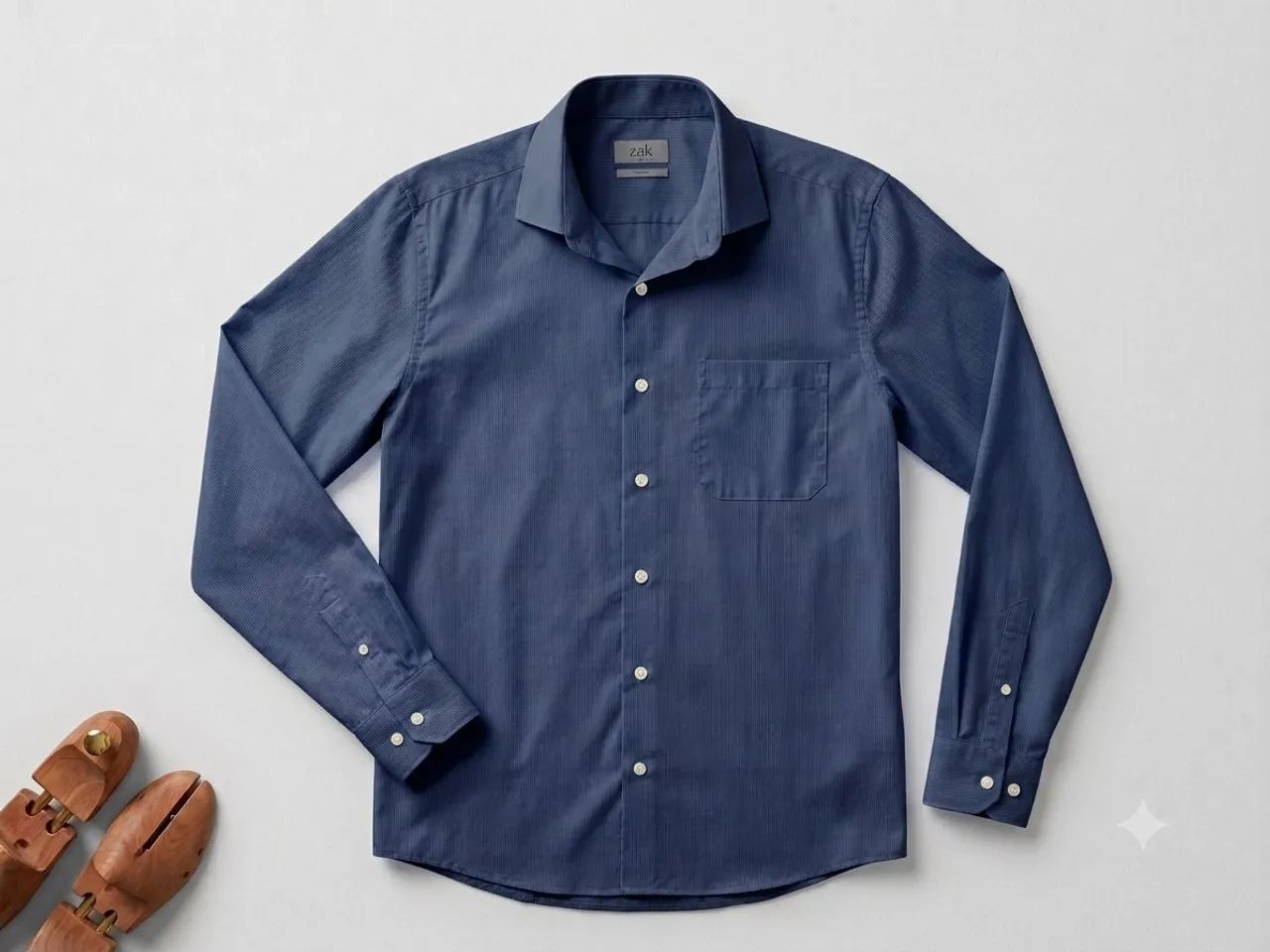 Camisa Zak Puro algodão - Azul escuro 