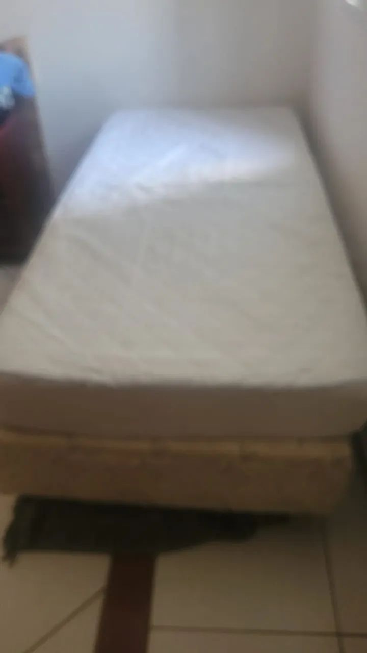 Cama Box Solteiro Com Colchão + Capa Impermeável - Ótimo Estado - Foto 2