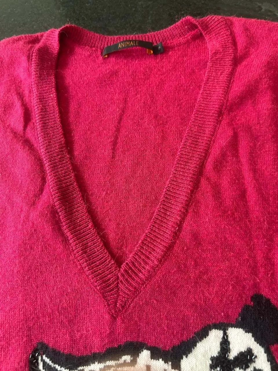 Blusa de lã, marca ANIMALE,, desenho e detalhes em brilho,  NOVA, moderna e sofisticada - Foto 3