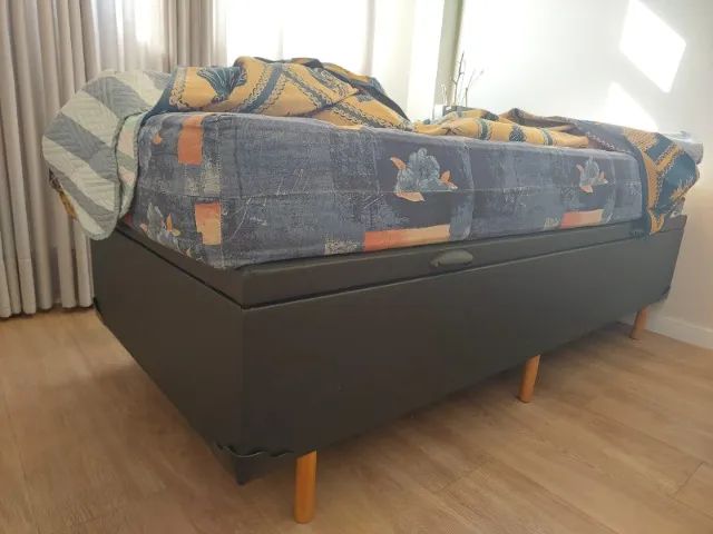 Cama baú solteiro nova + colchão - Foto 2