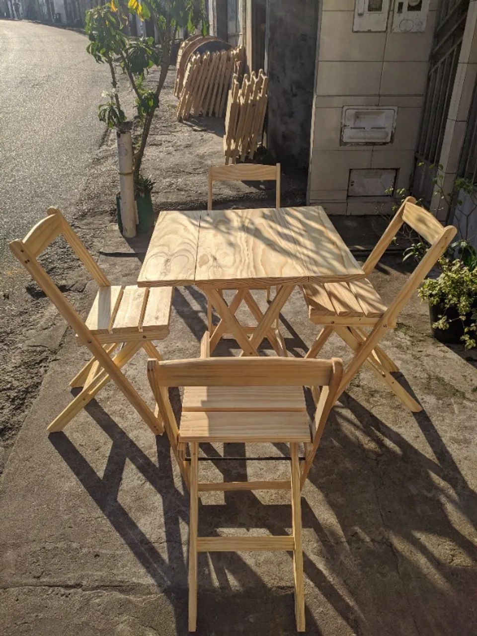 conjunto de mesa e cadeiras dobráveis