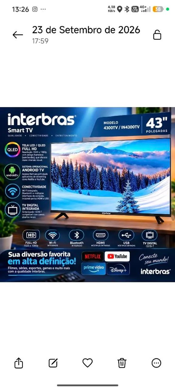 Televisão 43 polegadas 