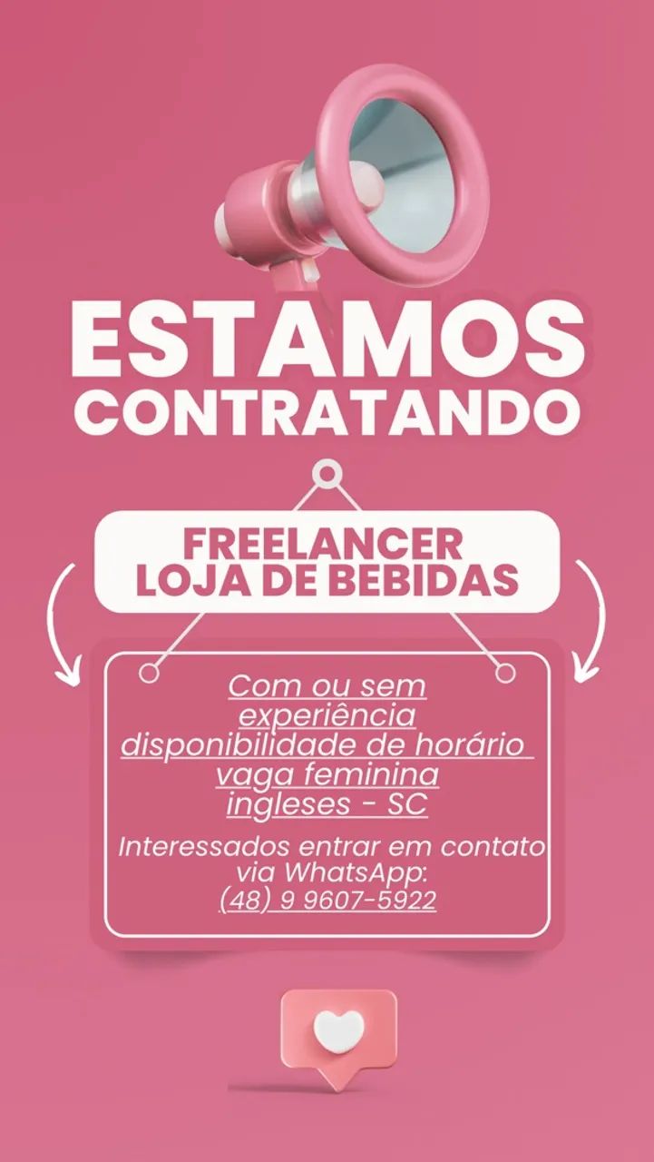 LOJA DE BEBIDAS CONTRATA: FREELANCER