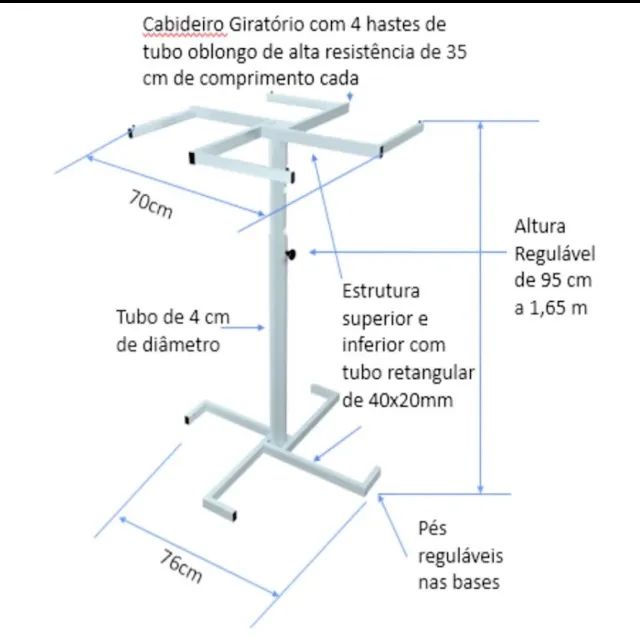 Arara Giratória 4 Braços Extra Reforçada para Loja - Foto 3