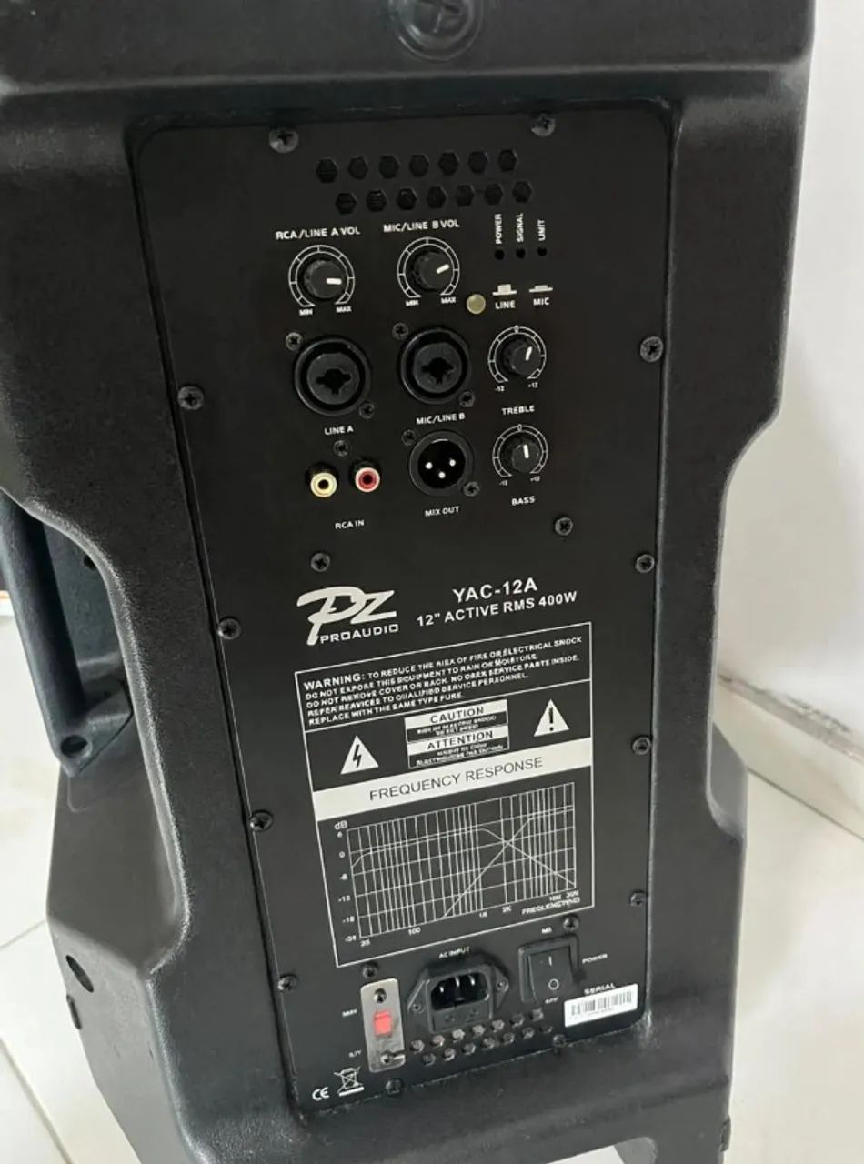 Caixa Ativa Profissional 12 Polegadas PZ YAC-12A 400W RMS - Falante 12 - Foto 2