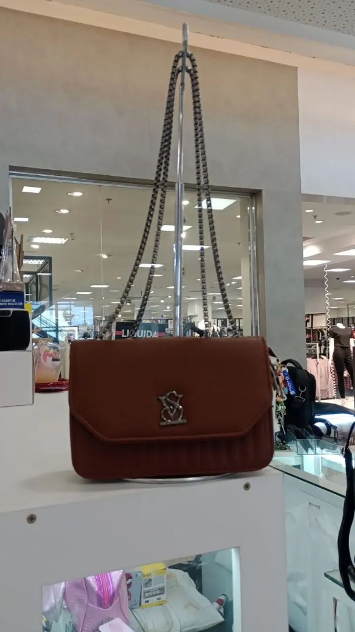 Bolsa feminina alça corrente 