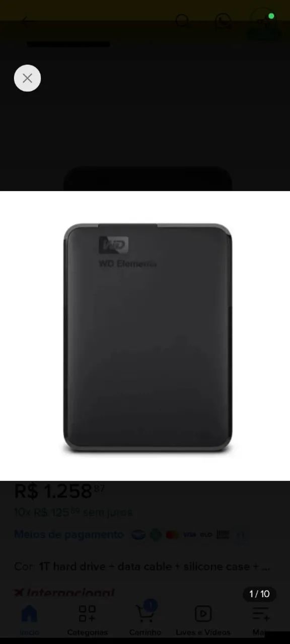 HD EXTERNO 1TB WD ELEMENTS - Foto 2