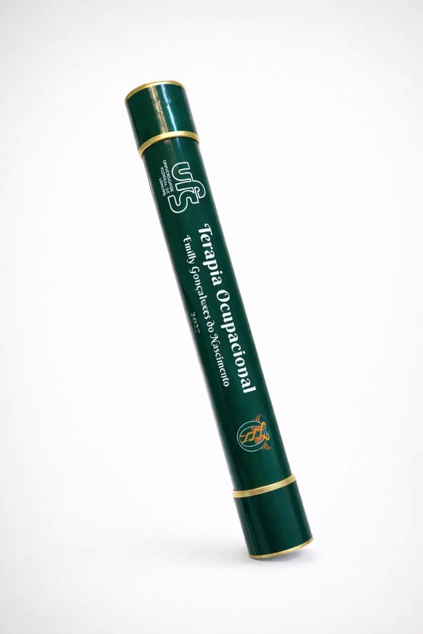 Canudo de Formatura Personalizado (nome, curso, logo)