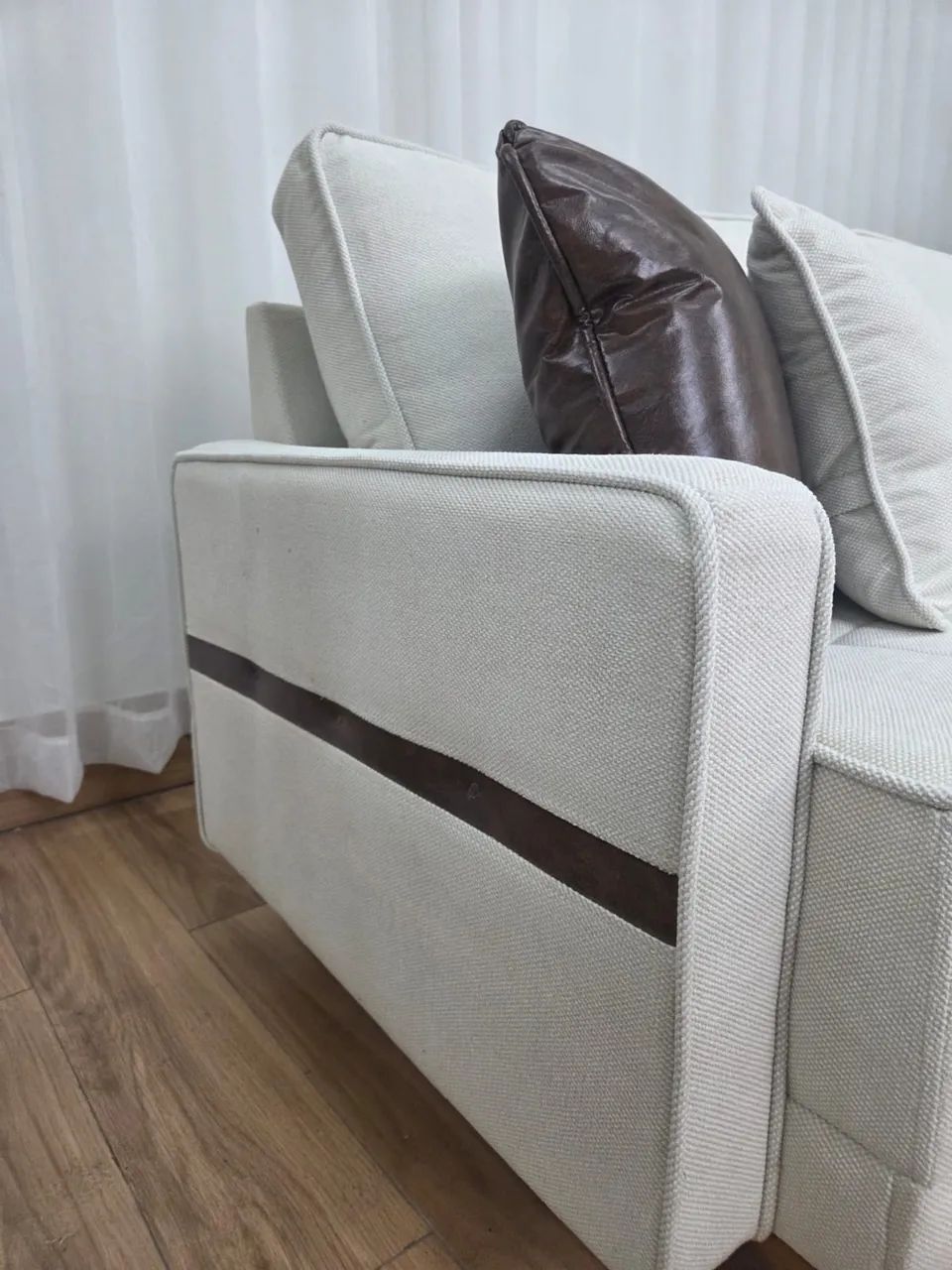 Sofa Living Sofia Molas Bonnel 2.00m Linho Impermeável l88 - Foto 3