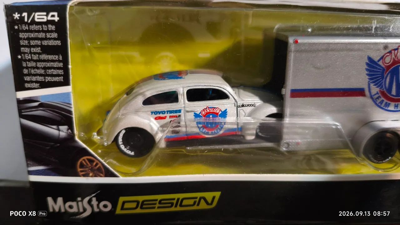 Miniatura VW Beetle/ VW Kombi e reboque  - Foto 2