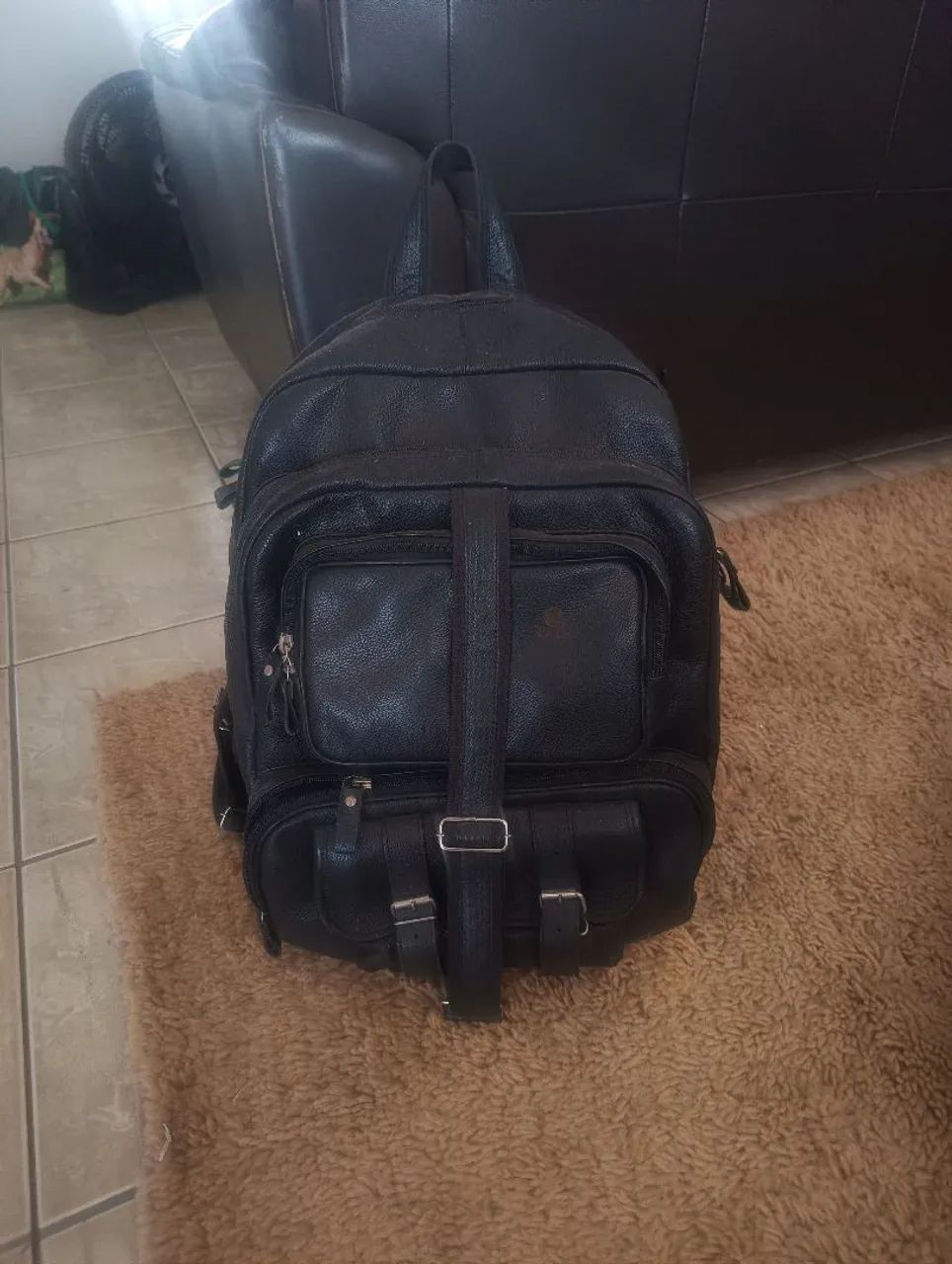 Mochila de couro legítimo 