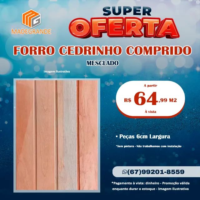 Promoção Forro Cedrinho Comprido